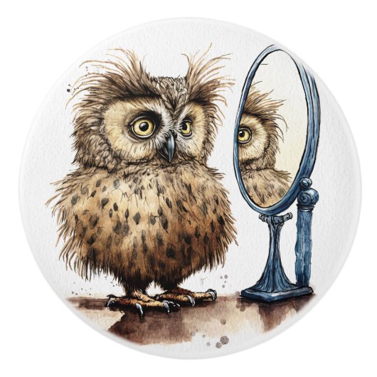 Bad Hair Day Ceramic Knob. Keramische Knop (Voorkant)