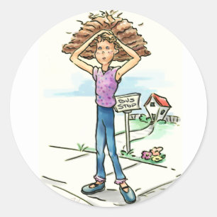Bad Hair Day Ronde Sticker