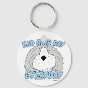 Bad Hair Day Sheepdog Sleutelhanger