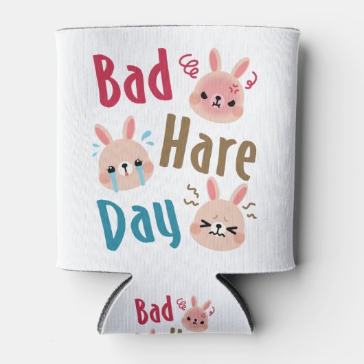 Bad Hare Day Funny Bunny Rabbit Kawaii Pasen Blikjeskoeler (Voorkant)
