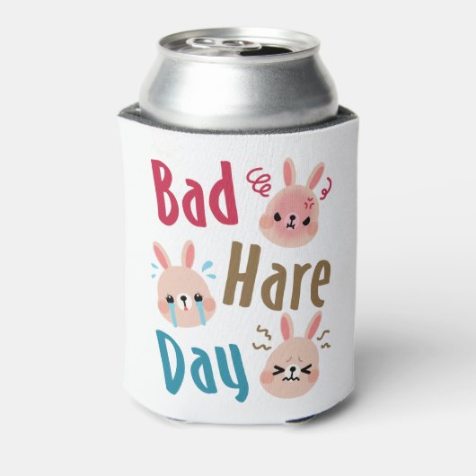 Bad Hare Day Funny Bunny Rabbit Kawaii Pasen Blikjeskoeler (Blikje Achterkant)