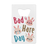 Bad Hare Day Funny Bunny Rabbit Kawaii Pasen Kredietkaart Flessenopener (Achterkant)