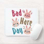 Bad Hare Day Funny Bunny Rabbit Kawaii Pasen Muismat (Met muis)