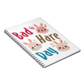 Bad Hare Day Funny Bunny Rabbit Kawaii Pasen Notitieboek (Rechterzijde)