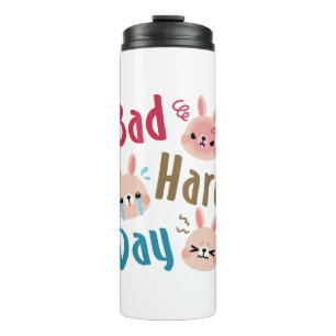 Bad Hare Day Funny Bunny Rabbit Kawaii Pasen Thermosbeker