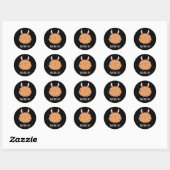 Bad Hare Day Funny Rabbit Pun Dark BG Ronde Sticker (Vel)