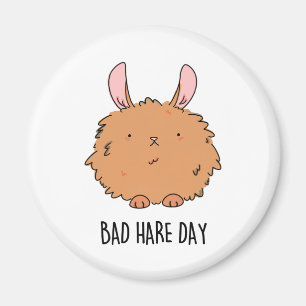 Bad Hare Day Funny Rabbit Pun Magneet
