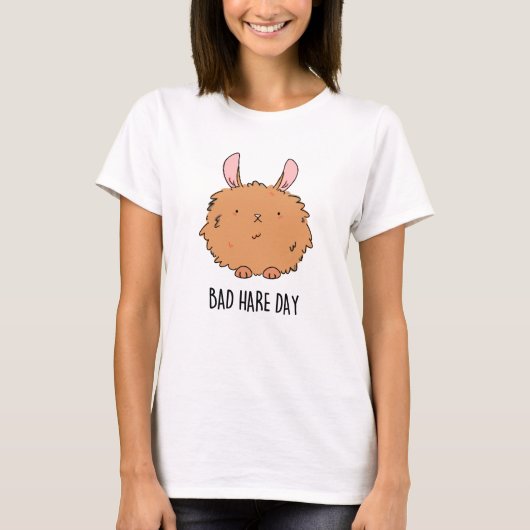 Bad Hare Day Funny Rabbit Pun T-shirt (Voorkant)