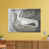 Bad in houtskool canvas afdruk (Insitu (Woonkamer))