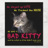 Bad Kitty Étiquette bouteille de vin (Étiquettes simples)
