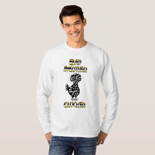 Bad Moeder Clucker | Funny Chicken T-shirt (Voorkant volledig)
