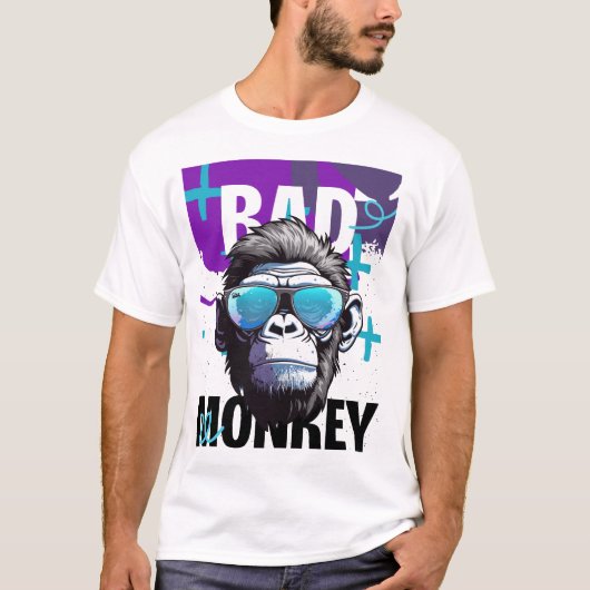 Bad Monkey Attitude - Cool Gorilla Graphic T-shirt (Voorkant)