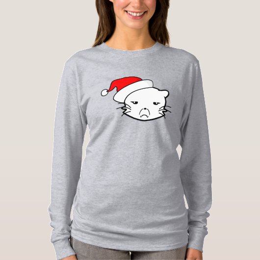 Bad Mood Cat Christmas Edition T-shirt (Voorkant)