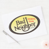 Bad Neighbor Ovaal Zwart Geel Sticker (Envelop)