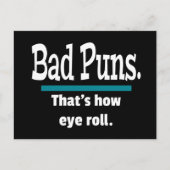 Bad Puns Eye Roll Funny Briefkaart (Voorkant)