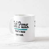 Bad Puns Eye Roll Funny Koffiemok (Voorkant links)