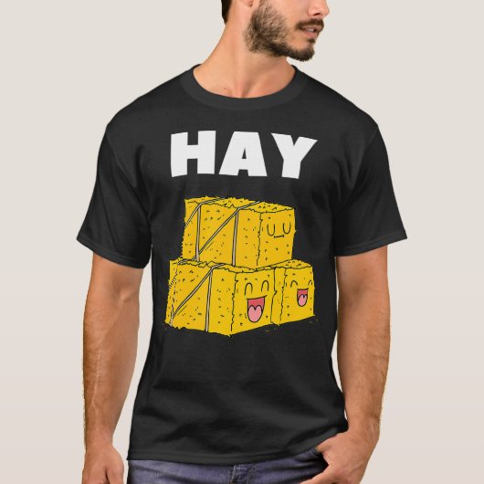 Bad Puns Tshirt Farming Joie Hey Hay Bale Funny (Devant)