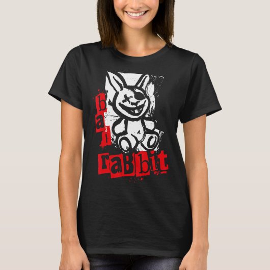 Bad Rabbit Rabbit als Grunge Style Parody T-shirt (Voorkant)