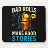 Bad Rolls Make Good Stories - Rpg Gaming Fun Muismat (Voorkant)