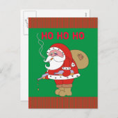 Bad Santa Claus Funny Christmas Briefkaart (Voorkant / Achterkant)