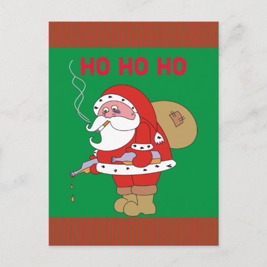 Bad Santa Claus Funny Christmas Briefkaart (Voorkant)