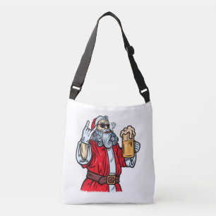 Bad Santa Claus, Rock, Beer en Cigar Crossbody Tas