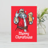 Bad Santa Claus, Rock, Beer en Cigar Kaart (Staand voorkant)