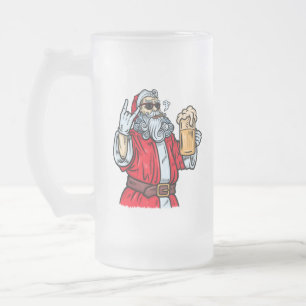 Bad Santa Claus, Rock, Beer en Cigar Matglas Bierpul