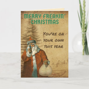 Bad Santa Merry Freakin Kerstmis Kaart