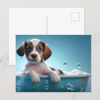 Bad Tub & Bubbels Puppy Briefkaart