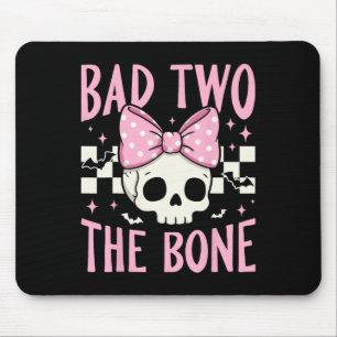 Bad Two - De schedel met roze strik voor Halloween Muismat