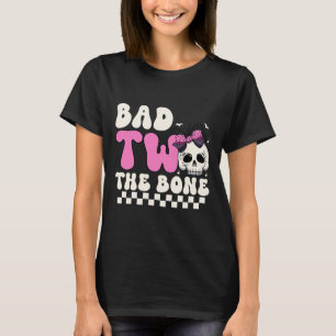 Bad Two The Bone 2e Verjaardag Meisjes Spooky Birt T-shirt