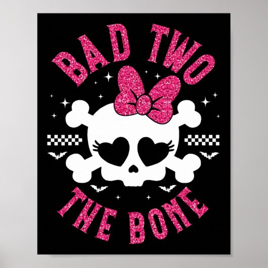 Bad Two The Bone 2nd Birthday 2 jaar oude Kinder m Poster (Voorkant)