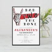 Bad Two The Bone 2nd Birthday Skeleton Hand Kaart (Staand voorkant)