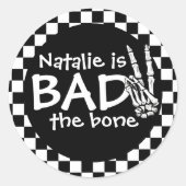 Bad Two The Bone gepersonaliseerd 2e verjaardagsfe Ronde Sticker (Voorkant)
