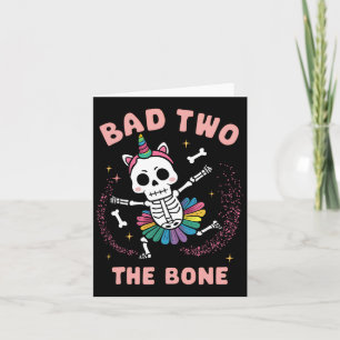 Bad Two The Bone Halloween Verjaardag 2e Verjaarda Kaart
