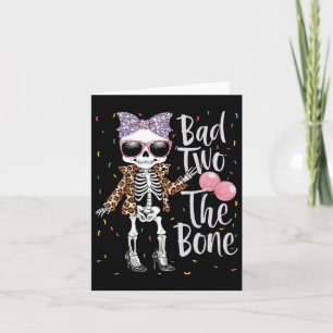 Bad Two The Bone Halloween Verjaardag 2e Verjaarda Kaart