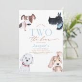 Bad TWO the Bone Puppy Birthday Invitation (Debout devant)