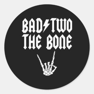 Bad Two The Bone Skeleton Hand familie 2e verjaard Ronde Sticker