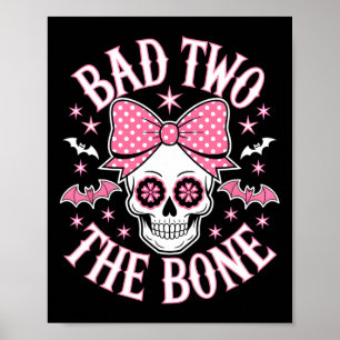Bad Two The Bone Skull Pink Bow Stars beroemd gema Poster