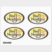 Bad Voisin Oval Black Yellow Sticker (Feuille)