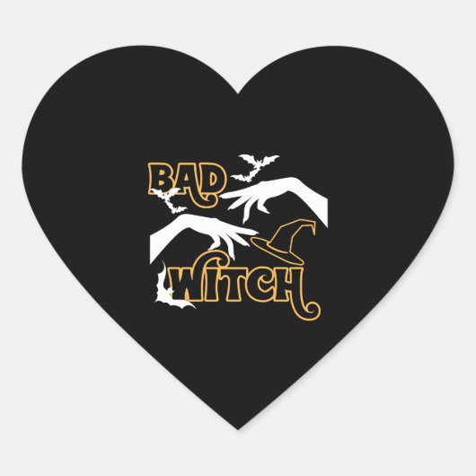 Bad Witch Grappig Halloween kostuum voor vrouwen Hart Sticker (Voorkant)