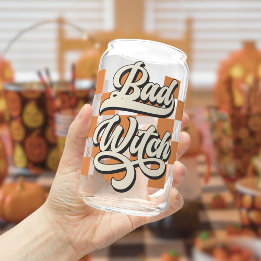 Bad Witch Halloween Glass, Herfst Seizoen Gift, He Blikvorm Glas