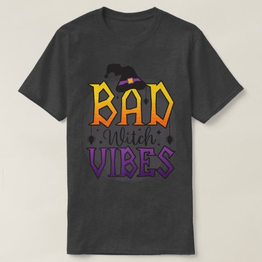 Bad Witch Vibes Spooky Witchcrafts Skeleton Peace  T-shirt (Design voorkant)