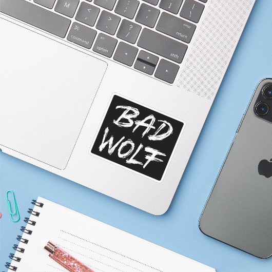 Bad Wolf Sticker (Laptop met iPhone)