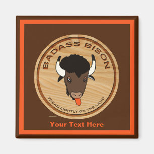 Badass Bison Boerderij Logo Magneet