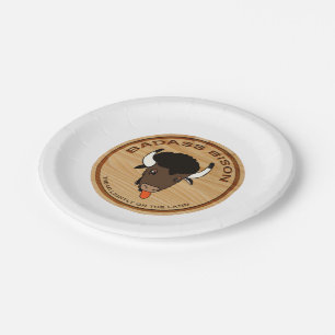 Badass Bison Boerderij Logo Papieren Bordje
