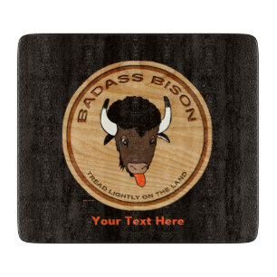 Badass Bison Boerderij Logo Snijplank