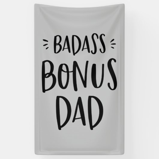 Badass Bonus Pap Stepfather Gift for Vaderdag Spandoek (Verticaal)