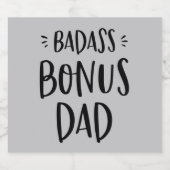 Badass Bonus Papa Stepfather Vaderdag Stepdad Bier Etiket (Enkel label)